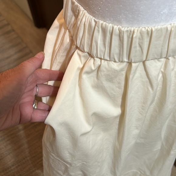 EVERLANE WOMENS TWO POCKRT NOIROHIO VINTAGE CREAM ORGANIC COTTON SKIRT SZ 00 - Picture 3 of 11